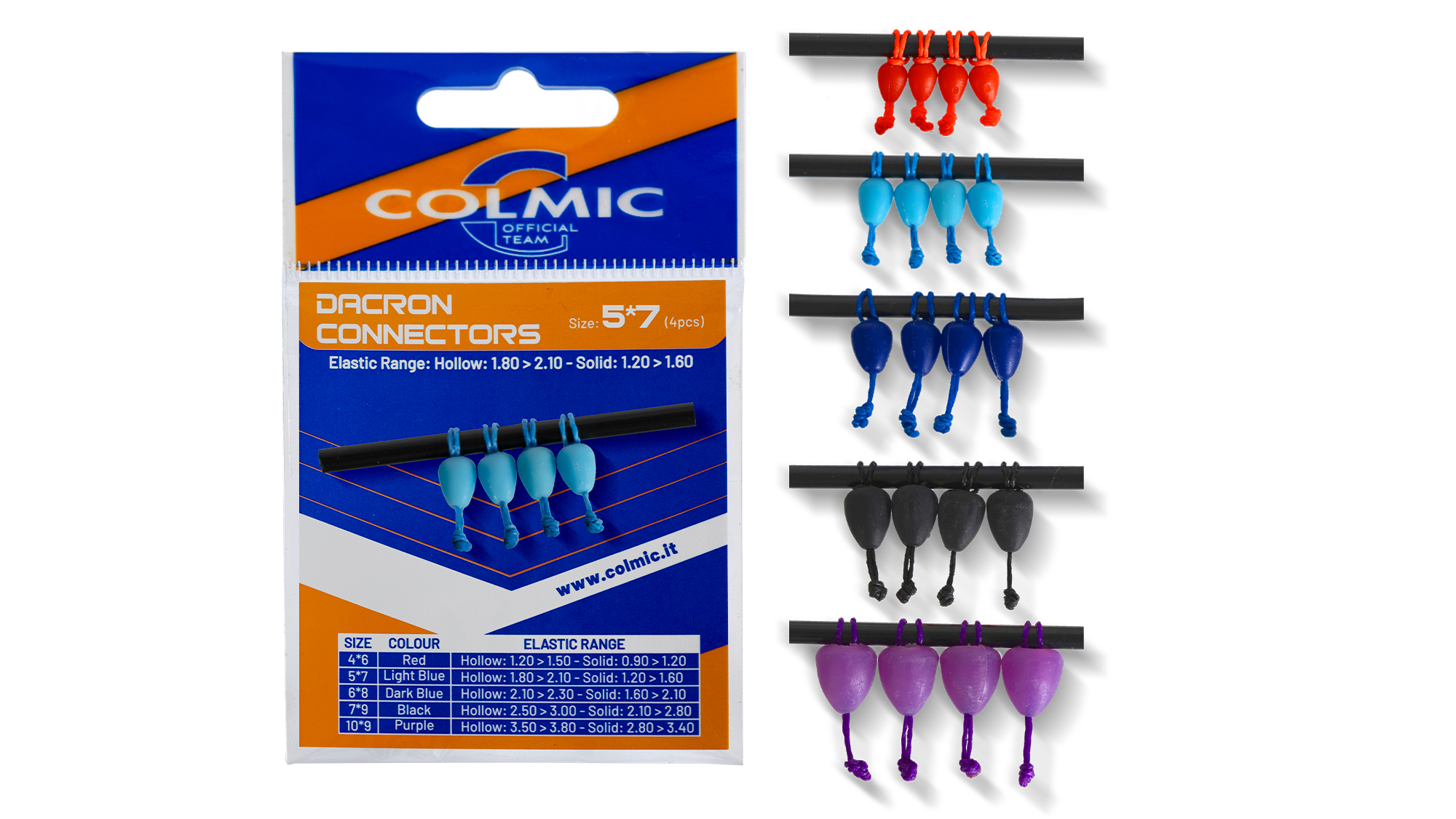 DACRON CONNETORS: SMALL 4*6mm (RED)