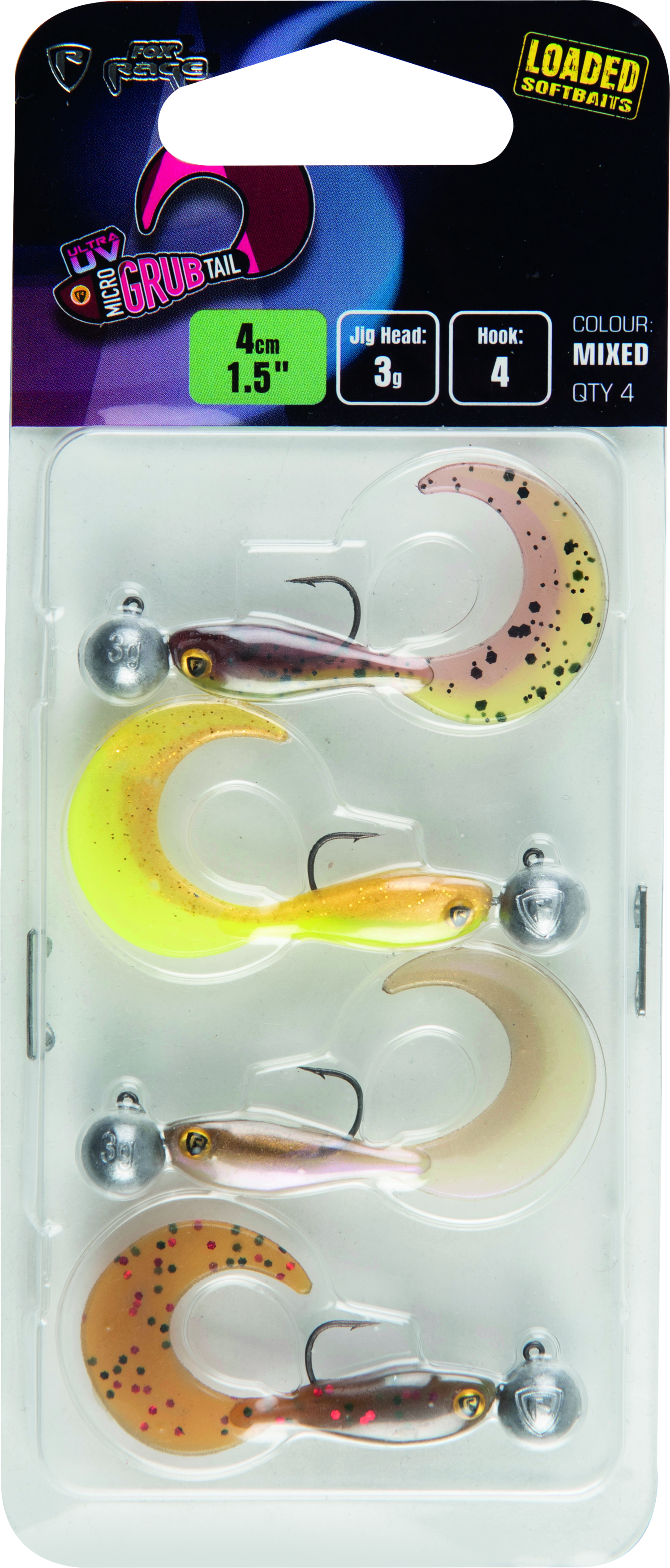 MICRO GRUB TAIL MIXED UV COLOUR PACK LOADED