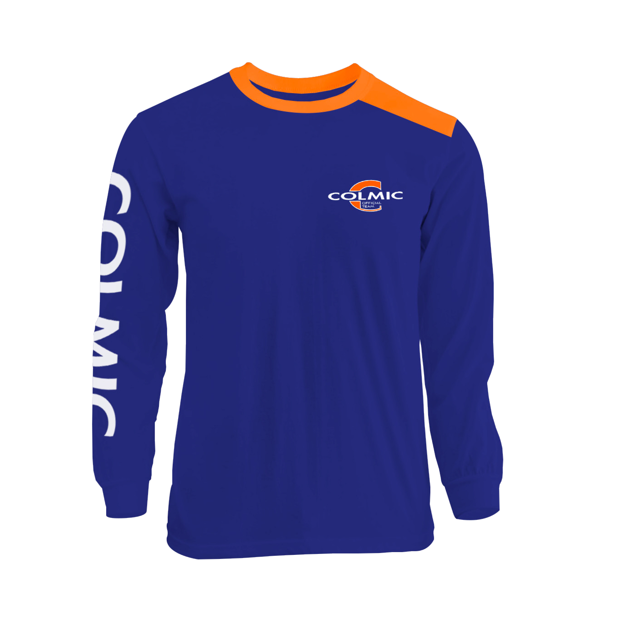 T-SHIRT LONG SLEEVES BLU/ORANGE TG XS