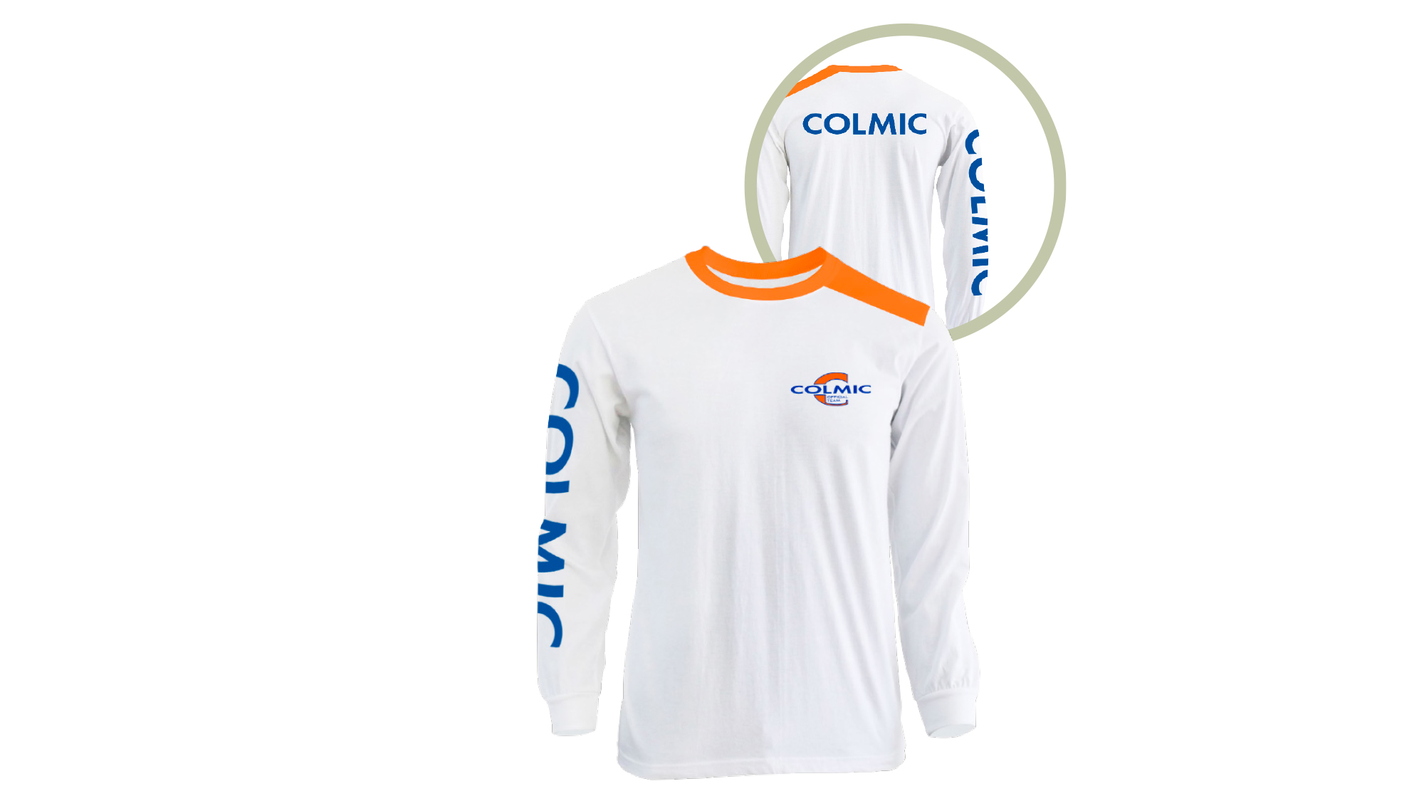 T-SHIRT LONG SLEEVES WHITE/ORANGE